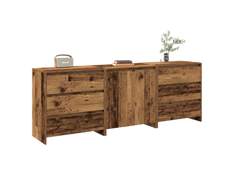  Buffet 3 pcs - bahut - meuble de rangement vieux bois bois d'ingénierie  - Conforama B
