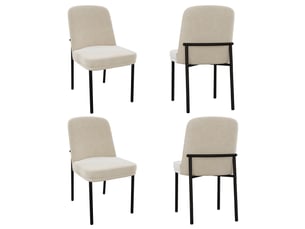 Lot de 4 chaises en velours coloris beige
