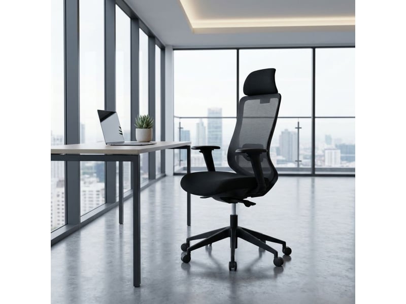  Fauteuil de bureau tissu mesh noir réglable – anita  - Conforama B