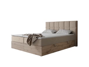 Lit coffre 120x200cm <strong>IDOHOME</strong>  <strong>LAVIO II</strong> coloris beige