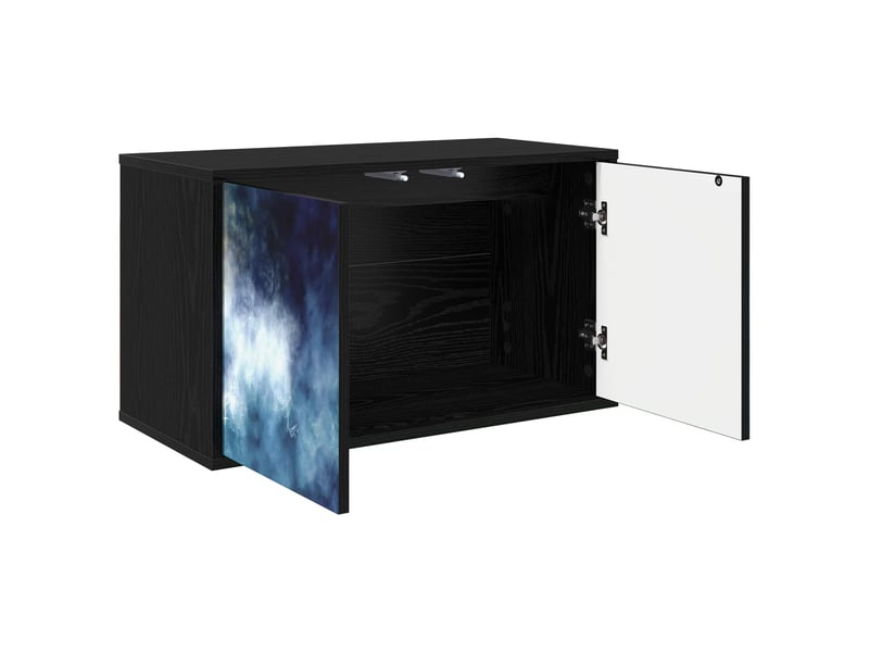  Meuble tv - banc tv - meuble de rangement mural raalte 69 x 33 x 40 cm chêne noir  - Conforama D