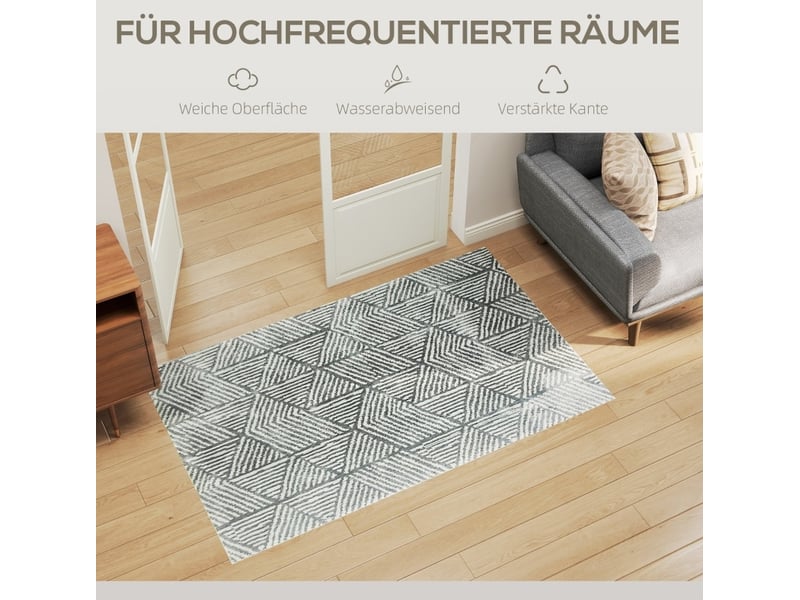  Tapis de salon 150x80 cm lavable — gris foncé  - Conforama E