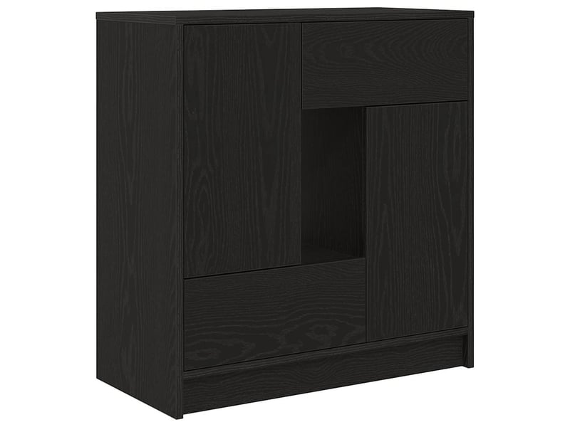  Buffet - bahut - meuble de rangement avec tiroirs et portes chêne noir 70,5x34x74,5 cm  - Conforama A