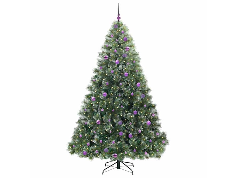  Sapin de noël artificiel, arbre de noël avec 300 led vert 240 cm pe et pvc shl9994  - Conforama C