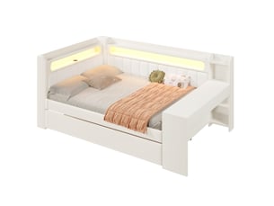 Lit gigogne 140x200 cm <strong>OKWISH</strong>  <strong></strong> coloris blanc