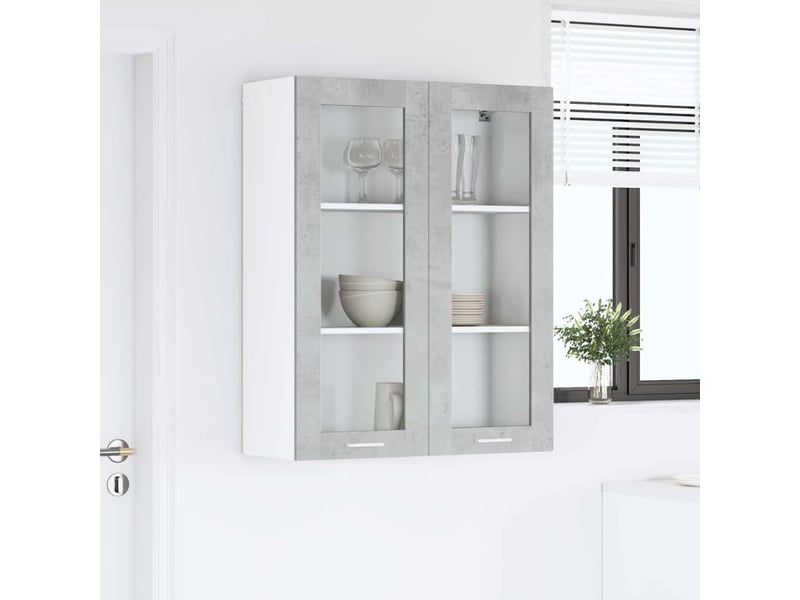 Meuble de rangement, armoire suspendue gris béton 80x31x100cm bois d'ingénierie shl286 - Conforama D