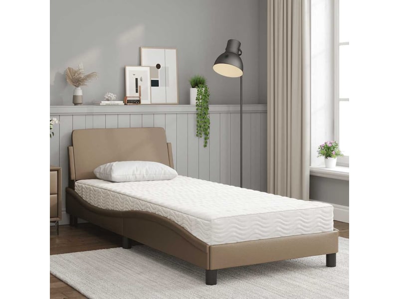 Lit simple- lit adulte - lit avec matelas dover cappuccino 80x200 cm similicuir - Conforama B