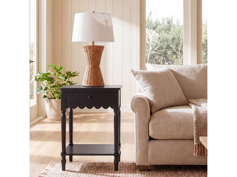 Table d'appoint en bois noir  - Conforama B