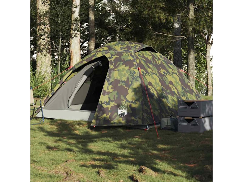 Tente de camping, tente à dôme 4 personnes camouflage imperméable shl41343 - Conforama B