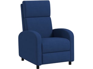 Fauteuil de relaxation inclinable réglable repose-pied tissu bleu