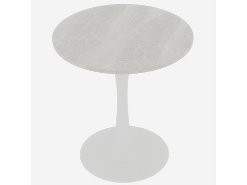  Table basse moderne - blanc - marbre artificiel - style milieu du siècle - adaptée pour 2 à 4 personnes 70x70x72cm - Conforama A