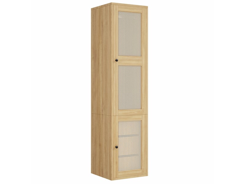  Armoire avec penderie et 3 tiroirs 45x47x200 cm mdf coloris chêne  - Conforama R