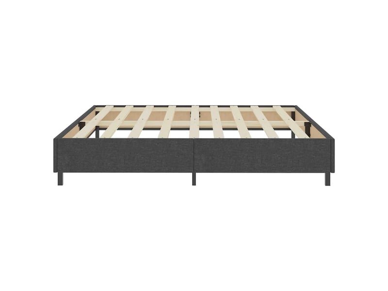  Lit double- lit adulte -  sommier à lattes de lit sans matelas gris tissu 200x200 cm  - Conforama D