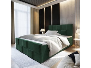 Lit avec rangement 140x200 cm <strong>MASSENO</strong> <strong></strong> coloris vert