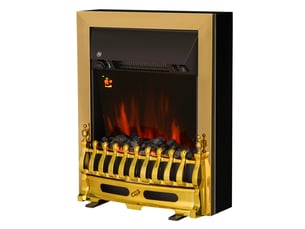 Cheminée électrique sur pied dorée, effet flamme led, chauffage 10002000 w