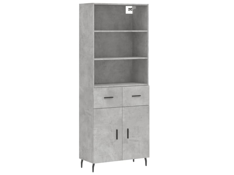  Buffet haut - bahut - meuble de rangement gris béton 69,5x34x180 cm bois d'ingénierie  - Conforama A