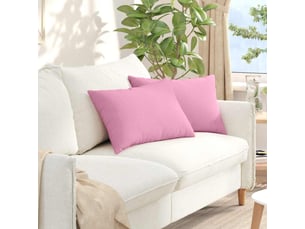 Lot de 2 coussins de canapé, coussins décoratifs tissu rose 60 x 40 cm cf58934