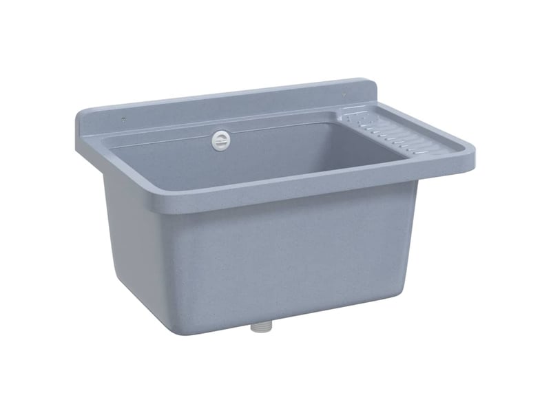  Lavabo pour montage murale gris 60x40x28 cm résine cf65684  - Conforama E