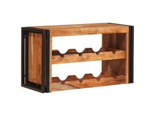 Étagère à vin, casier à bouteilles mural marron 80 x 45 x 33 cm bois d'acacia massif cf41330