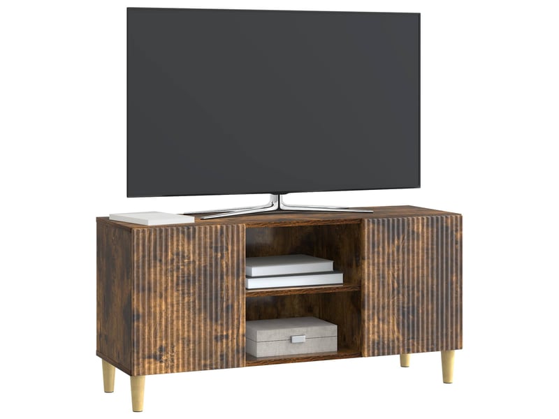  Meuble tv - banc tv - meuble de rangement 102 x 34,5 x 50 cm chêne fumé bois d'ingénierie  - Conforama C