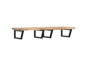Étagère de vasque | étagère murale acier et bois massif d'acacia shl9382