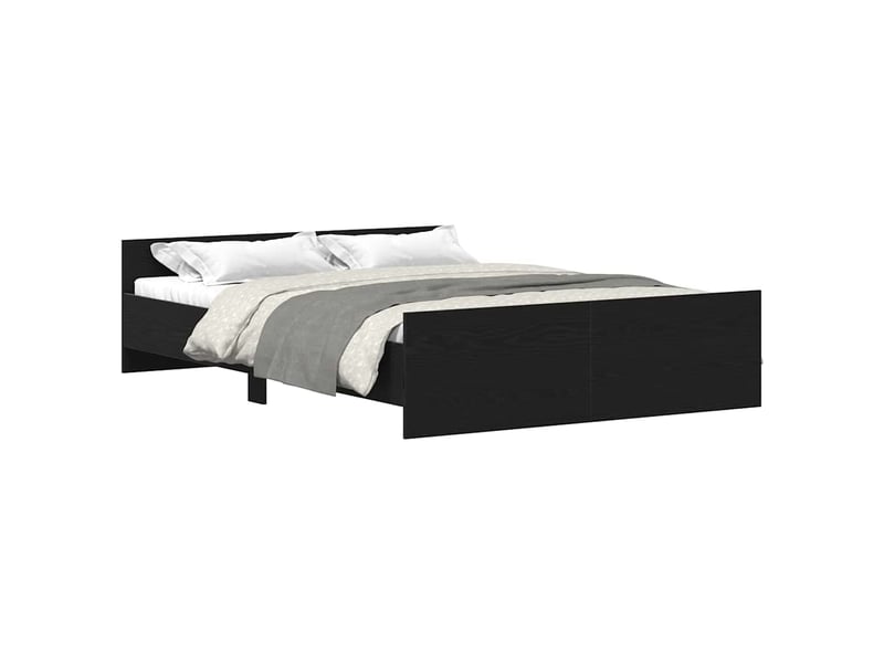 Lit double- lit adulte -  cadre de lit sans matelas en chêne noir 135 x 190 cm bois d'ingénierie  - Conforama D