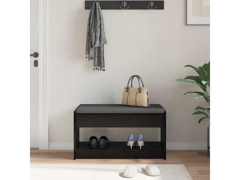  Banc d'entrée, banc interieur chêne noir 83x38x45 cm  - Conforama D