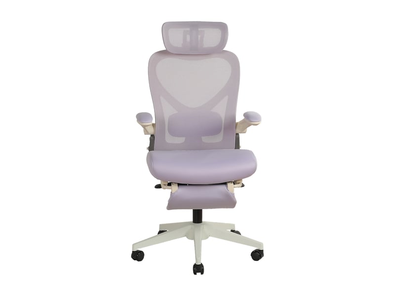  Chaise de bureau ergonomique pliable avec appui-tête 3d et soutien lombaire - lpospi - maille et mousse - violet  - Conforama A