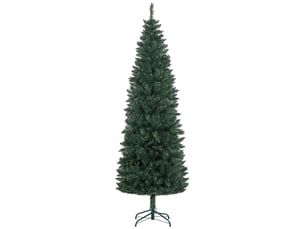 Sapin de noël artificiel 210 cm arbre de noël slim avec support en acier pliable, 687 branches épines vert