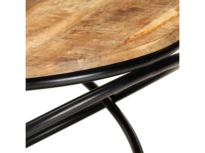  Table basse - table de salon - table à thé noir 60x60x40 cm bois massif de manguier brut  - Conforama D