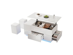 Table basse rectangulaire coloris blanc <strong></strong> <strong></strong> - 50 cmx100 cm
