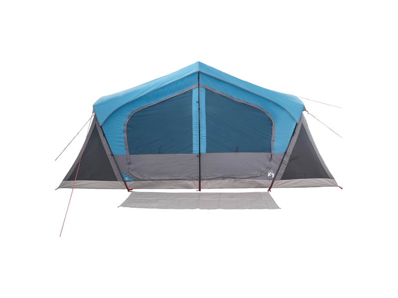  Tente de camping, tente cabane bleu 10 personnes polyester et acier  - Conforama E