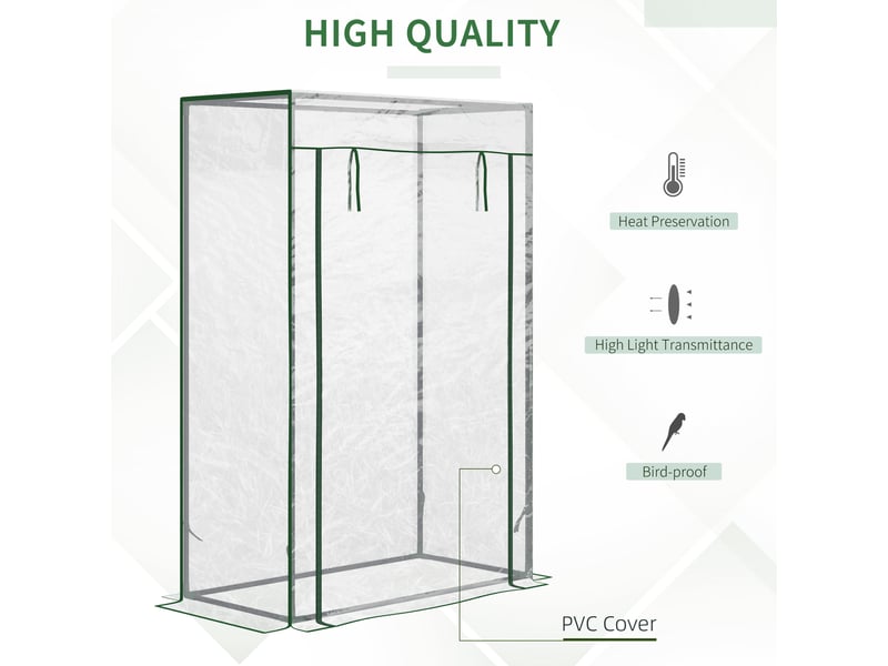  Serre porte, hiver acierfilm, balconjardin, tomates 100x50x150 cm, transparente.  - Conforama D