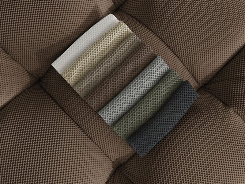  Bobochic canapé droit fixe 3 places cloud tissu mesh avec pouf marron CLOUD - Conforama C