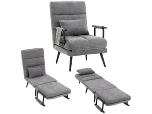 Fauteuil convertible PANGIVO Tissu gris