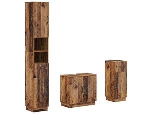Ensemble de meuble de salle de bain 3 pièces hoorn bois ancien cf63470