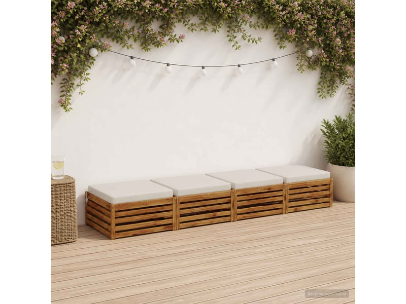  Lot de 4 coussins de siège, coussins d'assise soest 100 % polyester blanc cf60319  - Conforama B
