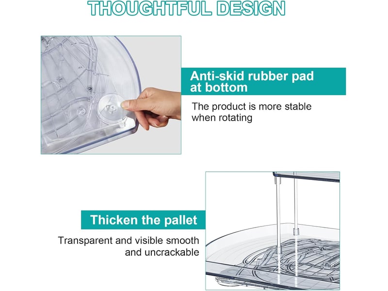  Plateau tournant épices 2 niveaux – organisateur pivotant 360°, rangement cuisine &amp; salle de bain, plastique résistant  - Conforama C