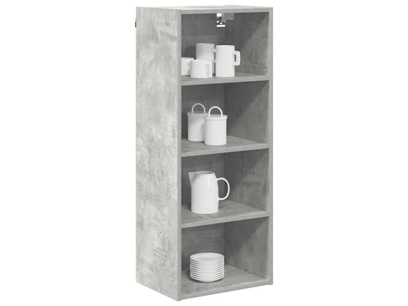 Meuble de rangement cuisine, armoire suspendue gris béton 40x29,5x100cm - Conforama C