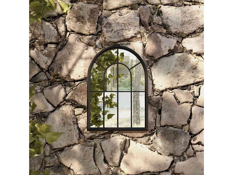  Miroir de jardin, miroir décoratif noir 60x45 cm fer pour utilisation extérieure cf62710  - Conforama B