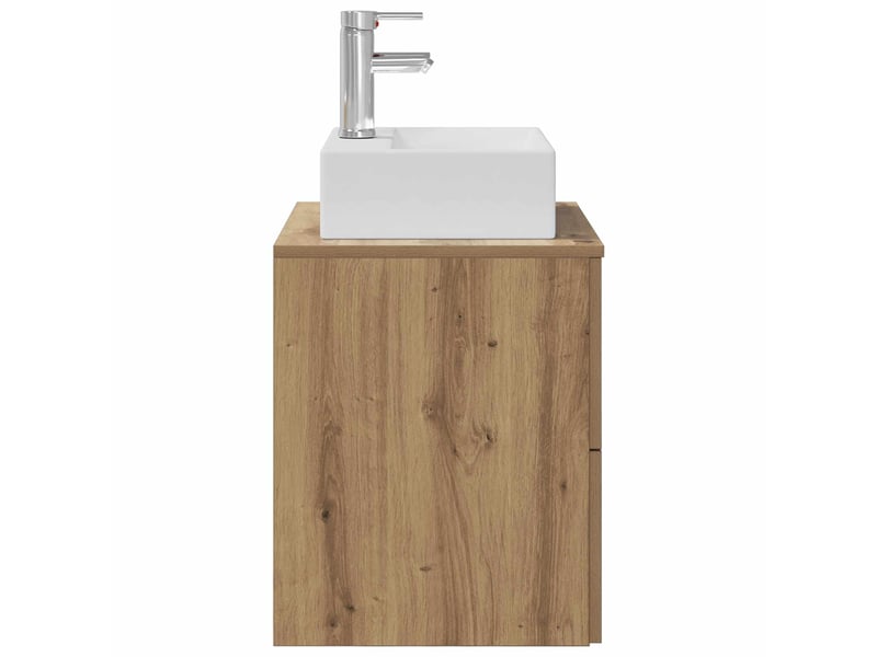  Vanité de lavabo mural, meuble de rangement chêne artisanal 49.5x41x62.5 cm shl3811  - Conforama D