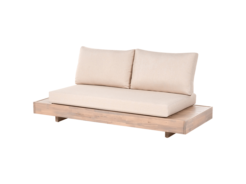  Canapé de jardin 2 places marettimo bois d'acacia certifié beige  - Conforama D