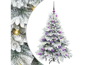Sapin de noël artificiel, arbre de noël avec 150 led blanc 120 cm pe et pvc shl4551