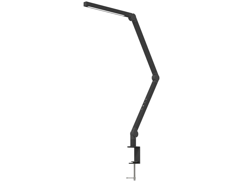  Lampe de bureau. Luminosité et couleur réglables. Pince en métal. 96 led. Noire.  - Conforama A