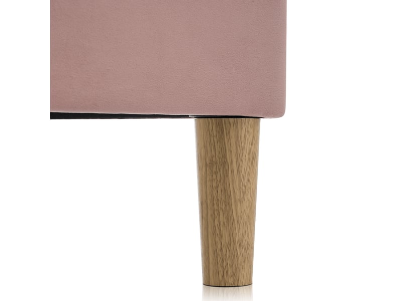  Lit rembourré led - 90x200cm - velours rose - tête de lit réglable - éclairage ambiant CYQ-WF313981AAR - Conforama R