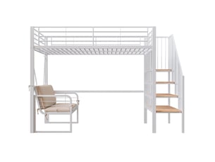 Lit mezzanine 140x200 cm MAISONORA coloris blanc