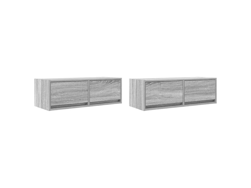 Meubles tv - banc tv - meuble de rangement 2 pcs sonoma gris 80x31x25,5 cm bois d'ingénierie  - Conforama A