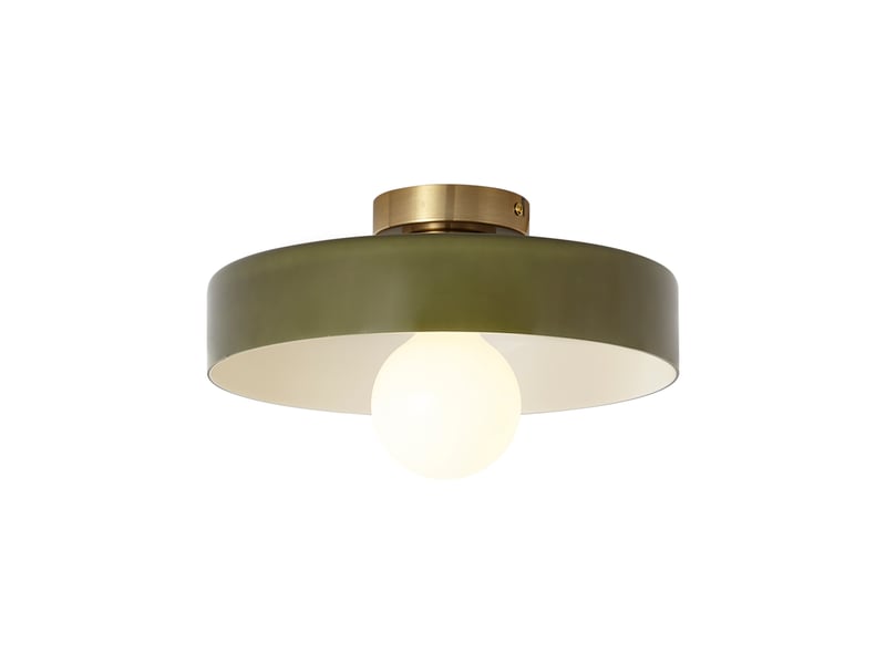 Plafonnier rétro bronze avec verre vert - jina  - Conforama E