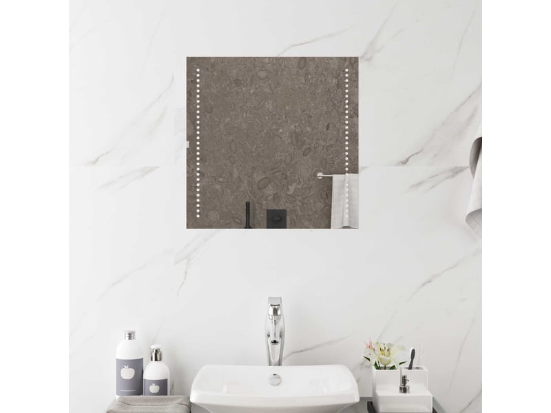 Miroir de salle de bain, miroir de toilette led transparent 50 x 50 cm verre trempé cf62585  - Conforama B