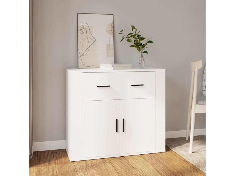  Buffet - bahut - meuble de rangement blanc 80x33x70 cm bois d'ingénierie  - Conforama B